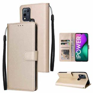 For Infinix Smart 5 Multifunctional Horizontal Flip Leather Case with Three Card Slot(Gold)