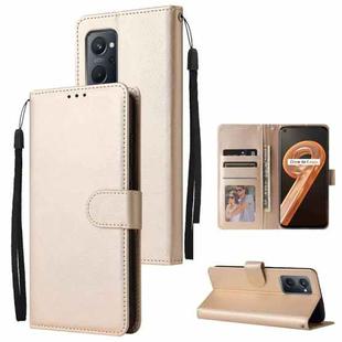 For Realme 9i Multifunctional Horizontal Flip Leather Case with Three Card Slot(Gold)
