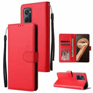 For Realme 9i Multifunctional Horizontal Flip Leather Case with Three Card Slot(Red)