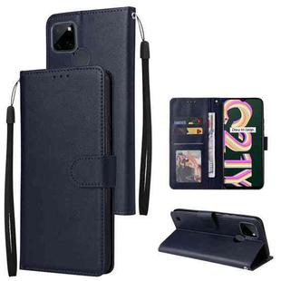 For Realme C21Y / C25Y Multifunctional Horizontal Flip Leather Case with Three Card Slot(Navy Blue)