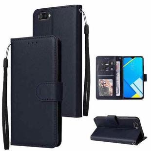 For Realme C2 Multifunctional Horizontal Flip Leather Case with Three Card Slot(Navy Blue)