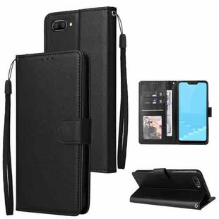 For OPPO A5 / A3s / A12e / C1 Multifunctional Horizontal Flip Leather Case with Three Card Slot(Black)