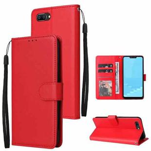 For OPPO A5 / A3s / A12e / C1 Multifunctional Horizontal Flip Leather Case with Three Card Slot(Red)
