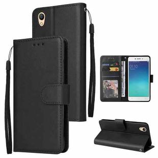 For OPPO A37 Multifunctional Horizontal Flip Leather Case with Three Card Slot(Black)