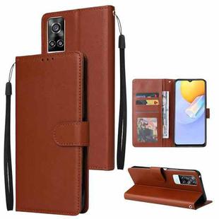 For vivo Y31 Multifunctional Horizontal Flip Leather Case with Three Card Slot(Brown)