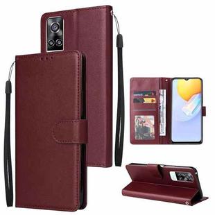 For vivo Y31 Multifunctional Horizontal Flip Leather Case with Three Card Slot(Wine Red)
