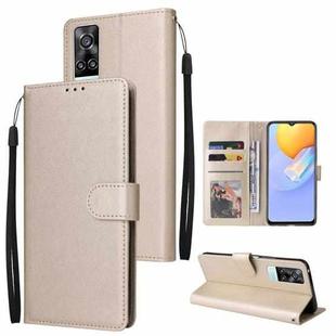 For vivo Y31 Multifunctional Horizontal Flip Leather Case with Three Card Slot(Gold)