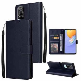 For vivo Y31 Multifunctional Horizontal Flip Leather Case with Three Card Slot(Navy Blue)