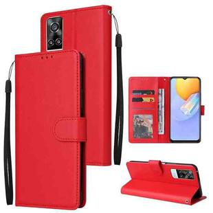 For vivo Y31 Multifunctional Horizontal Flip Leather Case with Three Card Slot(Red)
