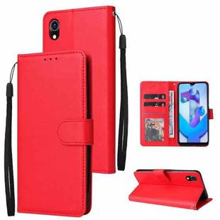 For vivo Y91C / Y1s Multifunctional Horizontal Flip Leather Case with Three Card Slot(Red)