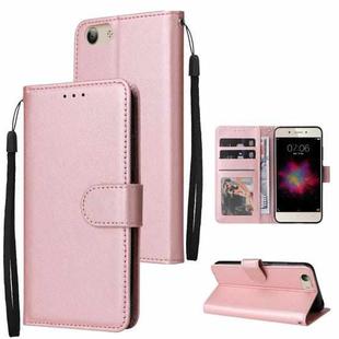 For vivo Y53 Multifunctional Horizontal Flip Leather Case with Three Card Slot(Rose Gold)