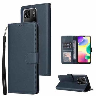 For Xiaomi Redmi 10C Multifunctional Horizontal Flip Leather Case with Three Card Slot(Navy Blue)