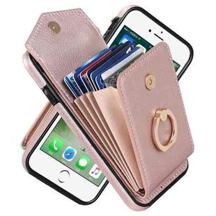 For iPhone SE 2022 / SE 2020 / 8 / 7 Anti-theft RFID Card Slot Phone Case(Rose Gold)