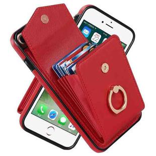 For iPhone 8 Plus / 7 Plus Anti-theft RFID Card Slot Phone Case(Red)