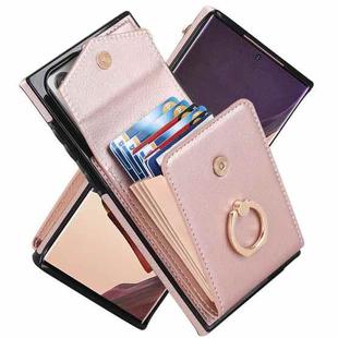 For Samsung Galaxy Note20 Ultra Anti-theft RFID Card Slot Phone Case(Rose Gold)