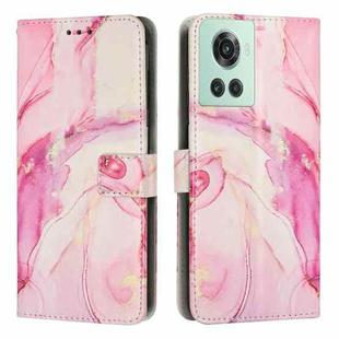 For OnePlus Ace 5G Painted Marble Pattern Leather Phone Case(Rose Gold)