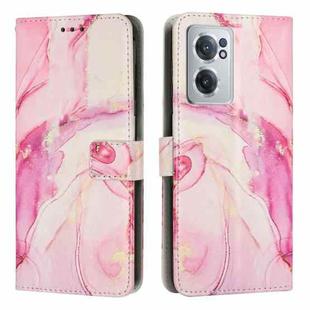 For OnePlus Nord CE 2 5G Painted Marble Pattern Leather Phone Case(Rose Gold)