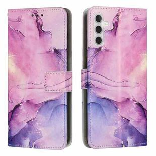 For Samsung Galaxy A14 5G Painted Marble Pattern Leather Phone Case(Purple)