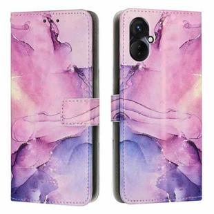 For Tecno Camon 19 Neo Painted Marble Pattern Leather Phone Case(Purple)