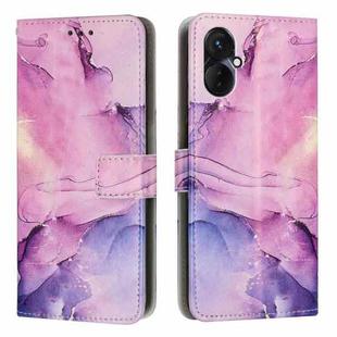 For Tecno Camon 19 Pro 5G Painted Marble Pattern Leather Phone Case(Purple)