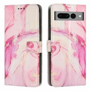 For Google Pixel 7 Pro Painted Marble Pattern Leather Phone Case(Rose Gold)