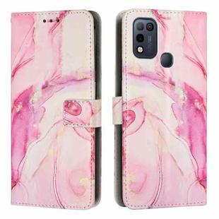 For Infinix Hot 11 Play Painted Marble Pattern Leather Phone Case(Rose Gold)