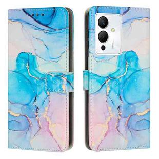 For Infinix Note 12 5G / 12 Pro 5G Painted Marble Pattern Leather Phone Case(Pink Green)