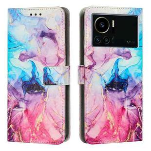 For Infinix Note 12 vip Painted Marble Pattern Leather Phone Case(Pink Purple)