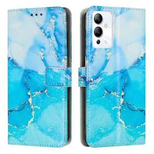 For Infinix Note 12i Painted Marble Pattern Leather Phone Case(Blue Green)