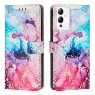 For Infinix Note 12i Painted Marble Pattern Leather Phone Case(Pink Purple)
