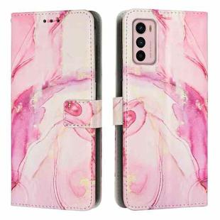 For Motorola Moto G42 Painted Marble Pattern Leather Phone Case(Rose Gold)