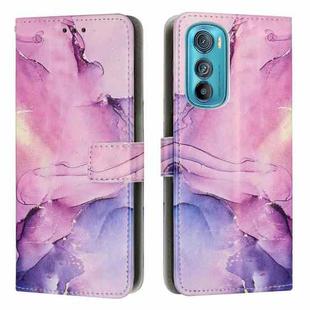 For Motorola Edge 30 Painted Marble Pattern Leather Phone Case(Purple)