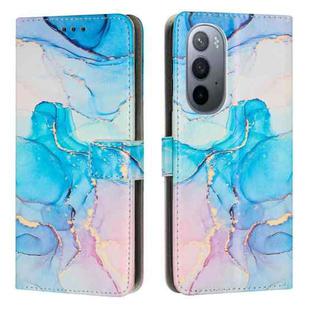 For Motorola Moto X30 Pro / Edge 30 Ultra Painted Marble Pattern Leather Phone Case(Pink Green)