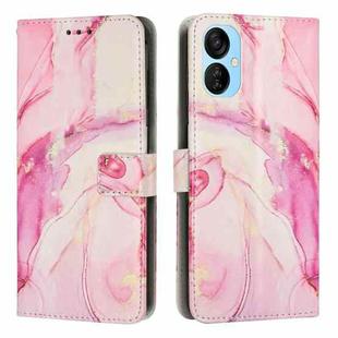 For Tecno Spark 9T Painted Marble Pattern Leather Phone Case(Rose Gold)