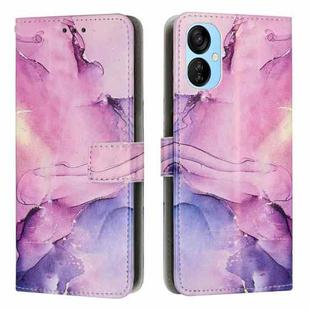 For Tecno Spark 9T Painted Marble Pattern Leather Phone Case(Purple)