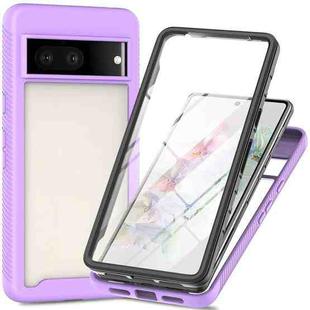 For Googel Pixel 7 Pro Starry Sky Full Body Hybrid Shockproof Phone Case(Light Purple)