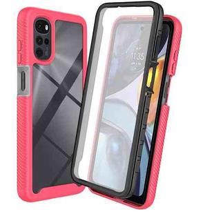 For Motorola Moto G22 / E32 Starry Sky Full Body Hybrid Shockproof Phone Case(Frosted Pink)