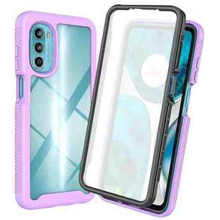 For Motorola Moto G52 / G82 Starry Sky Full Body Hybrid Shockproof Phone Case(Light Purple)