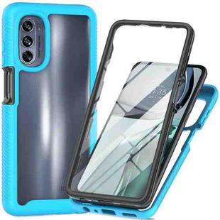 For Motorola Moto G62 5G Starry Sky Full Body Hybrid Shockproof Phone Case(Light Blue)