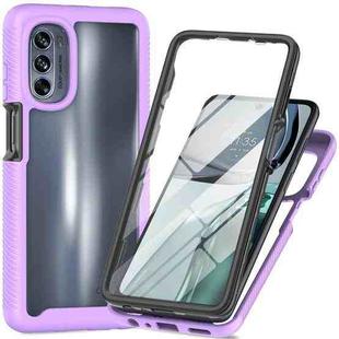 For Motorola Moto G62 5G Starry Sky Full Body Hybrid Shockproof Phone Case(Light Purple)