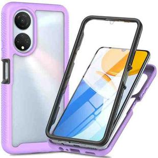 For Honor X7 Starry Sky Full Body Hybrid Shockproof Phone Case(Light Purple)