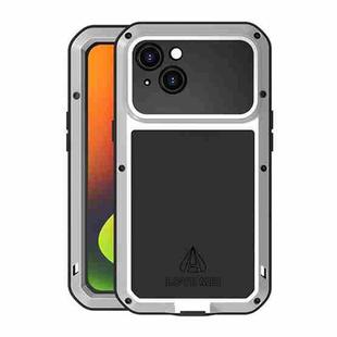 For iPhone 14 LOVE MEI Metal Shockproof Life Waterproof Dustproof Phone Case(Silver)