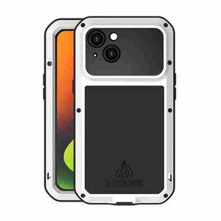 For iPhone 14 Plus LOVE MEI Metal Shockproof Life Waterproof Dustproof Phone Case(White)