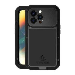 For iPhone 14 Pro LOVE MEI Metal Shockproof Life Waterproof Dustproof Phone Case(Black)