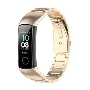 For Huawei Honor Band 4 (CRS-B19) / Honor Band 5 (CRS-B19S) Three Beads Steel Wrist Strap Watchband(Champagne)