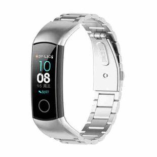 For Huawei Honor Band 4 (CRS-B19) / Honor Band 5 (CRS-B19S) Three Beads Steel Wrist Strap Watchband(Silver)