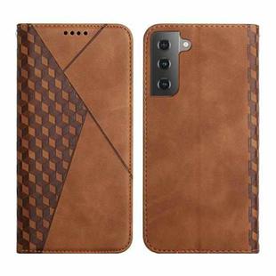 For Samsung Galaxy S23 5G Diamond Splicing Skin Feel Magnetic Leather Phone Case(Brown)