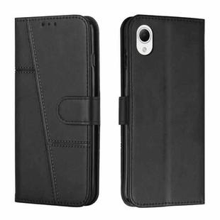 For Samsung Galaxy A23e Stitching Calf Texture Buckle Leather Phone Case(Black)