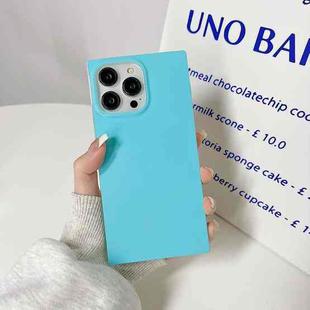 For iPhone 14 Fluorescence Soft TPU Straight-Edge Phone Case(Glacier Blue)