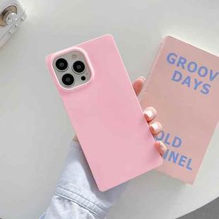 For iPhone 14 Plus Fluorescence Soft TPU Straight-Edge Phone Case(Pink)
